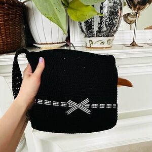 Vintage 90’s Coquette Goth Chunky Knit Mini Purse